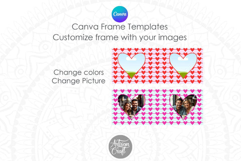 Canva Mug Template, heart photo mug, Canva Frames Sublimation Artisan Craft SVG 