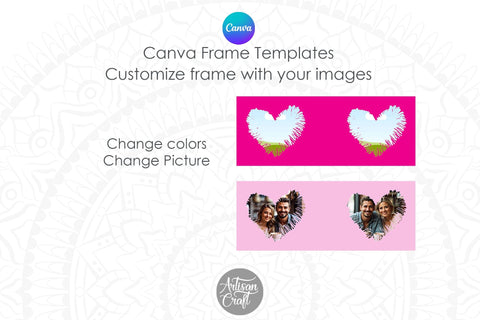 Canva Mug Template | Heart Photo Mug | doddle heart Sublimation Artisan Craft SVG 