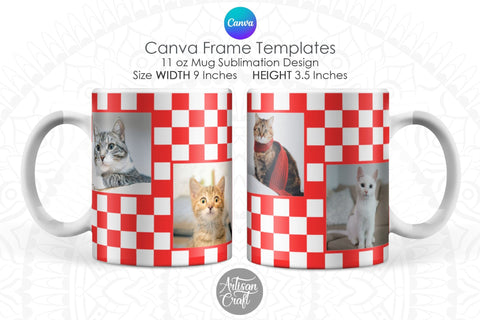 Canva Mug Template | photo mug wrap | Canva Frames Digital Pattern Artisan Craft SVG 