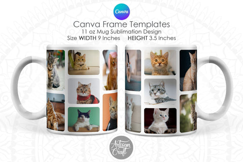 Canva Mug Template | Photo Mug Wrap | Canva Frames Sublimation Artisan Craft SVG 