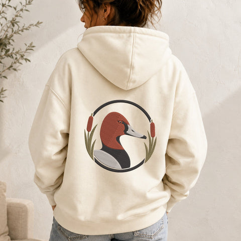 Canvasback Duck Embroidery Design – Duck Head with Cattails Machine Embroidery File, Waterfowl Hunting Wildlife Design Embroidery/Applique DESIGNS PatternFeed8 