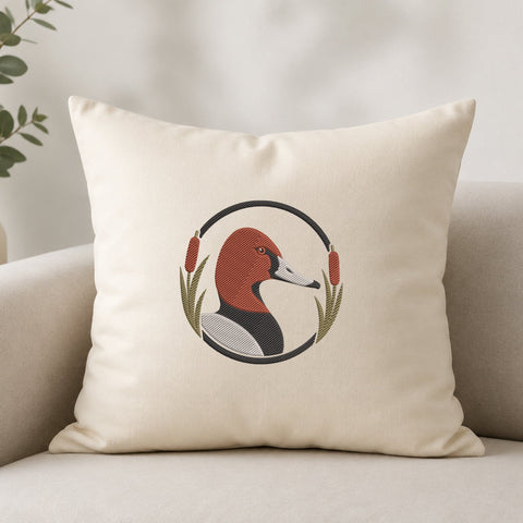 Canvasback Duck Embroidery Design – Duck Head with Cattails Machine Embroidery File, Waterfowl Hunting Wildlife Design Embroidery/Applique DESIGNS PatternFeed8 