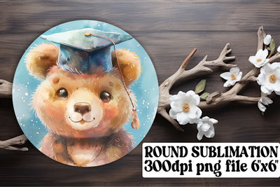 Cap-Wearing Animal Circle Graduation Sublimation keychain Sublimation afrosvg 