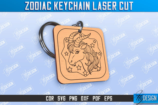 Capricorn Keychain Laser Cut | Astrology Design | Zodiac Sign | CNC File SVG Fly Design 