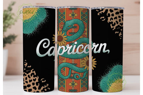 Capricorn Zodiac 20oz Tumbler Wrap Sublimation PixelChick 