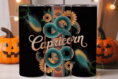 Capricorn Zodiac 20oz Tumbler Wrap Sublimation PixelChick 