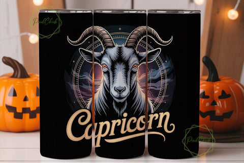 Capricorn Zodiac 20oz Tumbler Wrap Sublimation PixelChick 