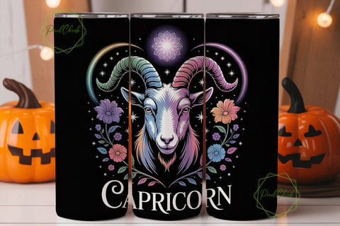 Capricorn Zodiac 20oz Tumbler Wrap Sublimation PixelChick 
