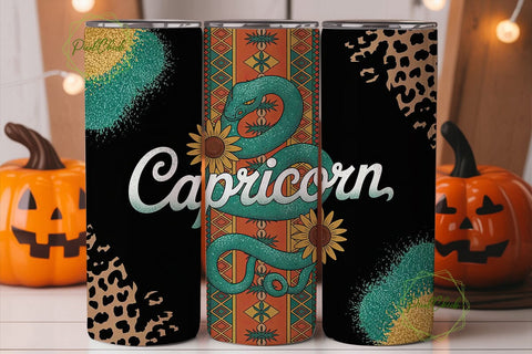 Capricorn Zodiac 20oz Tumbler Wrap Sublimation PixelChick 