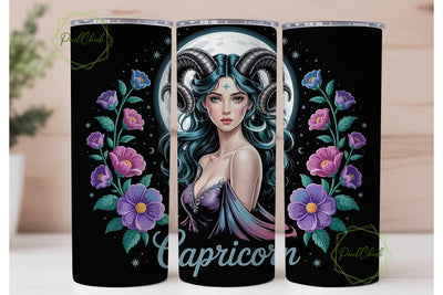 Capricorn Zodiac 20oz Tumbler Wrap Sublimation PixelChick 