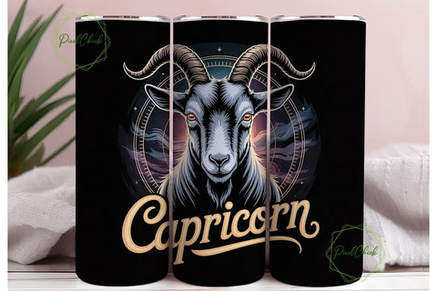 Capricorn Zodiac 20oz Tumbler Wrap Sublimation PixelChick 