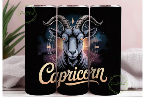 Capricorn Zodiac 20oz Tumbler Wrap Sublimation PixelChick 