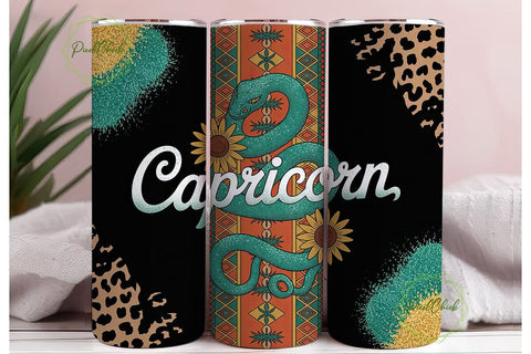 Capricorn Zodiac 20oz Tumbler Wrap Sublimation PixelChick 