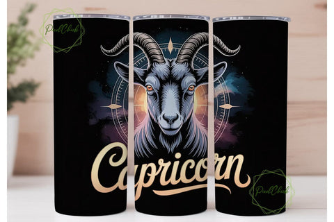 Capricorn Zodiac 20oz Tumbler Wrap Sublimation PixelChick 