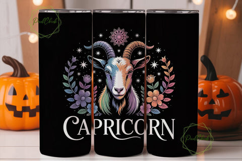 Capricorn Zodiac 20oz Tumbler Wrap Sublimation PixelChick 