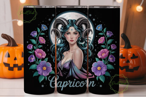 Capricorn Zodiac 20oz Tumbler Wrap Sublimation PixelChick 