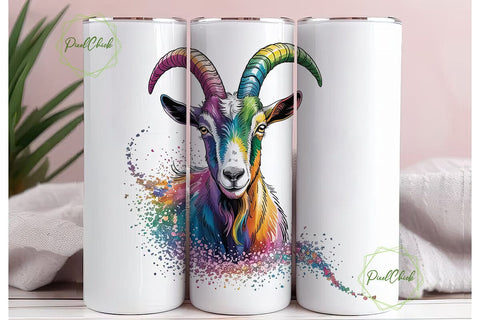 Capricorn Zodiac 20oz Tumbler Wrap Sublimation PixelChick 