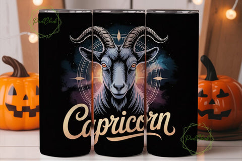 Capricorn Zodiac 20oz Tumbler Wrap Sublimation PixelChick 