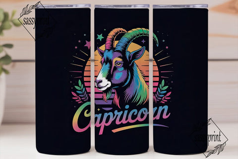 Capricorn Zodiac 20oz Tumbler Wrap Sublimation sassyprint 