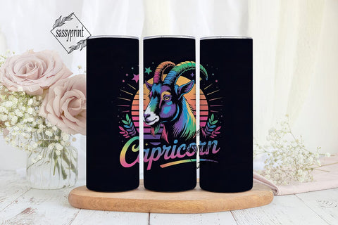 Capricorn Zodiac 20oz Tumbler Wrap Sublimation sassyprint 