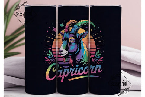 Capricorn Zodiac 20oz Tumbler Wrap Sublimation sassyprint 
