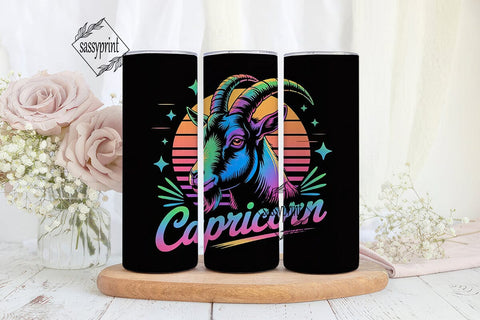 Capricorn Zodiac 20oz Tumbler Wrap Sublimation sassyprint 