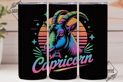 Capricorn Zodiac 20oz Tumbler Wrap Sublimation sassyprint 
