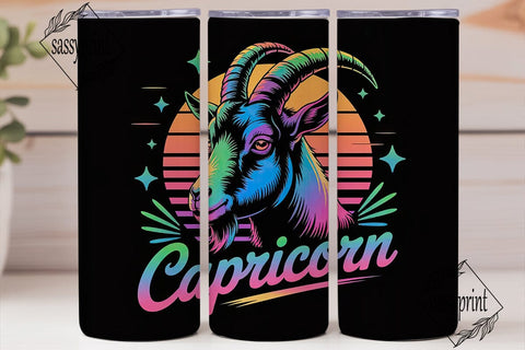 Capricorn Zodiac 20oz Tumbler Wrap Sublimation sassyprint 
