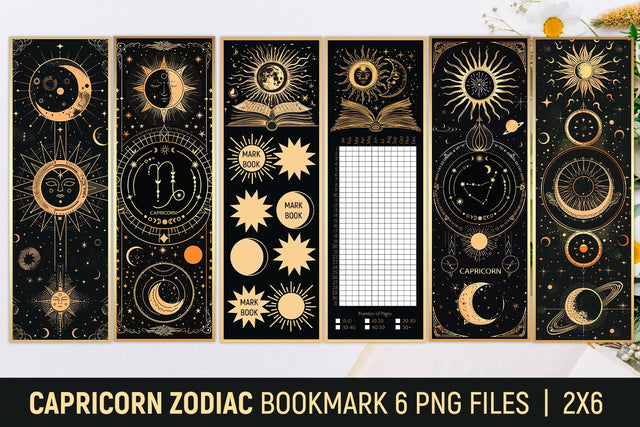 Capricorn zodiac bookmark Sublimation KMarinaDesign 