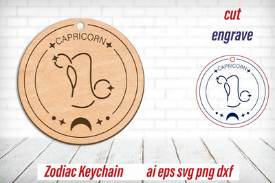Capricorn zodiac keychain laser engraving, Astrology sign, Horoscope svg SVG AnastasiyaArtDesign 