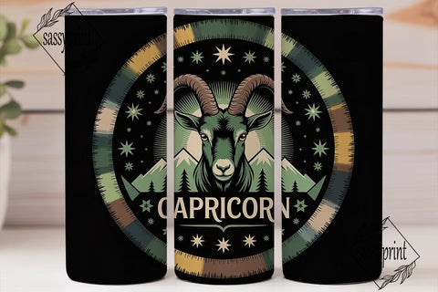 Capricorn Zodiac Tumbler Wrap Sublimation sassyprint 