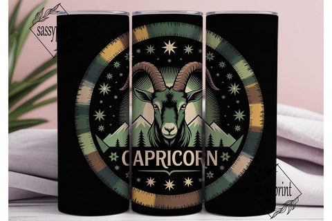 Capricorn Zodiac Tumbler Wrap Sublimation sassyprint 