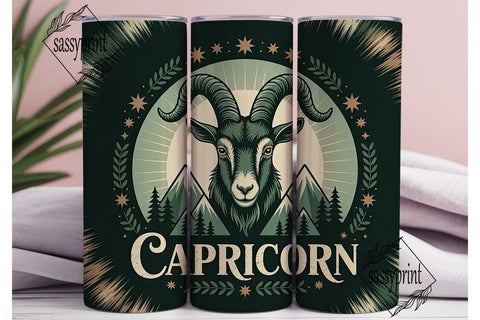 Capricorn Zodiac Tumbler Wrap Sublimation sassyprint 