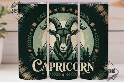 Capricorn Zodiac Tumbler Wrap Sublimation sassyprint 