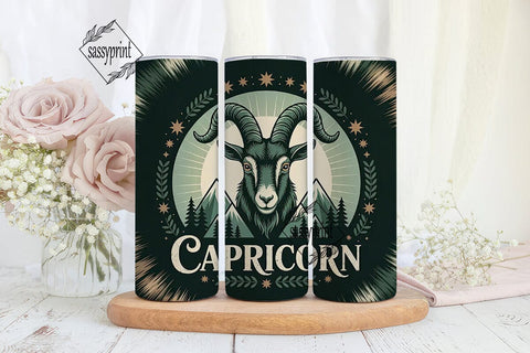Capricorn Zodiac Tumbler Wrap Sublimation sassyprint 