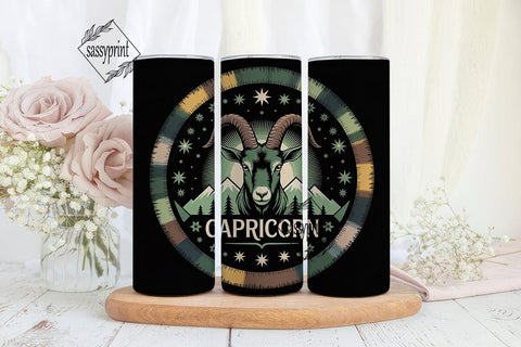 Capricorn Zodiac Tumbler Wrap Sublimation sassyprint 