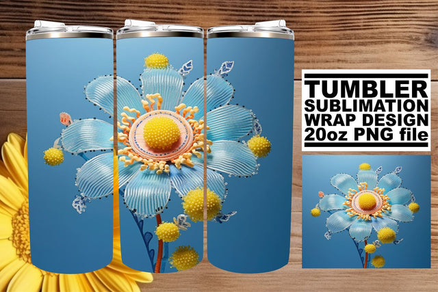 Captivating 3D Bloom Tumbler Sublimation Wraps - 20oz Sublimation afrosvg 