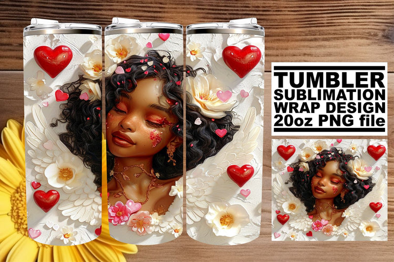 Captivating Cupid's Touch on Tumblers Sublimation afrosvg 