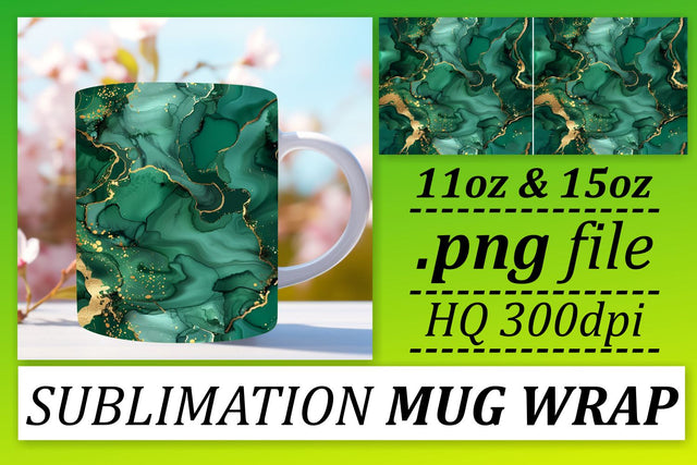 Captivating Marble Effect Mug Wrap, Sublimation, 11oz 15oz Sublimation afrosvg 