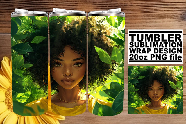 Captivating Melanin Art on Tumbler Wraps Sublimation afrosvg 