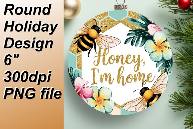 Captivating round PNG files for personalized keychains, unleash creativity., Bee Sublimation HoodArtCraft 