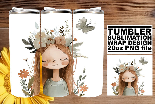 Captivating Watercolor Boho Children Tumbler Decals Sublimation afrosvg 