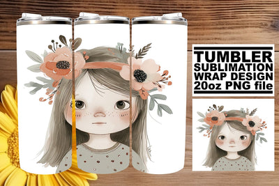 Captivating Watercolor Boho Tumbler Art featuring Kids Sublimation afrosvg 