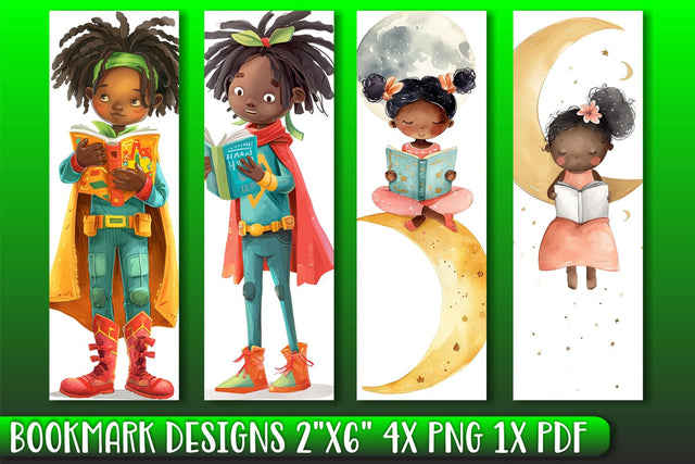 Captivating Watercolor Kids for Bookmarks Sublimation afrosvg 