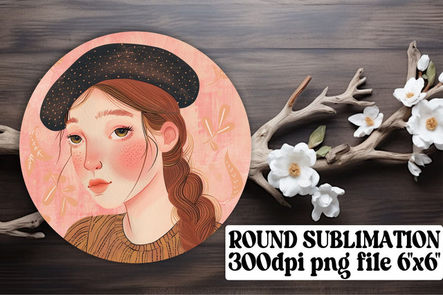 Captivating Woman Portrait Ornament Design - Sublimation Keychain Sublimation afrosvg 