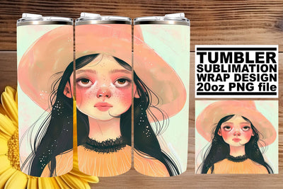 Captivating Woman Portrait Tumbler Design - Sublimation 20oz Sublimation afrosvg 