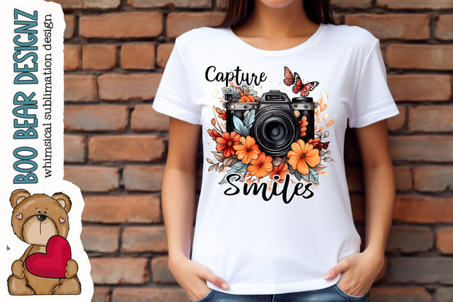 Capture Smiles, Photographer lovers Clipart Sublimation Boo Bear Designz 