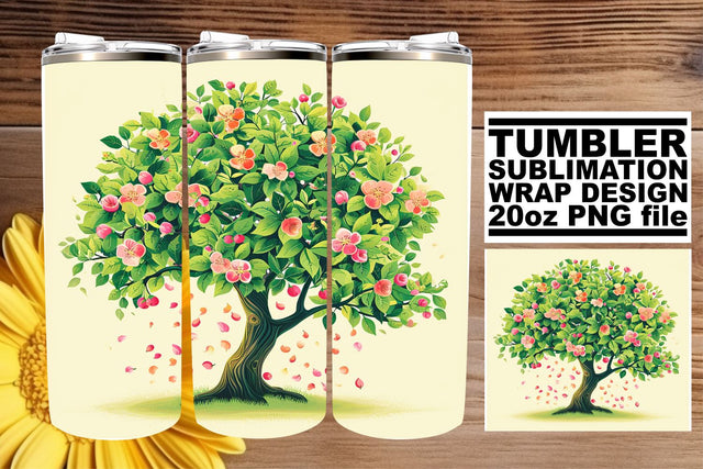 Capture Spring's Essence with Tree Tumbler Sublimation - 20oz Sublimation afrosvg 