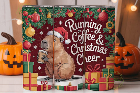 Capybara Christmas Cheer 20oz Tumbler Sublimation PixelChick 