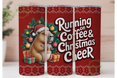Capybara Christmas Cheer 20oz Tumbler Sublimation PixelChick 